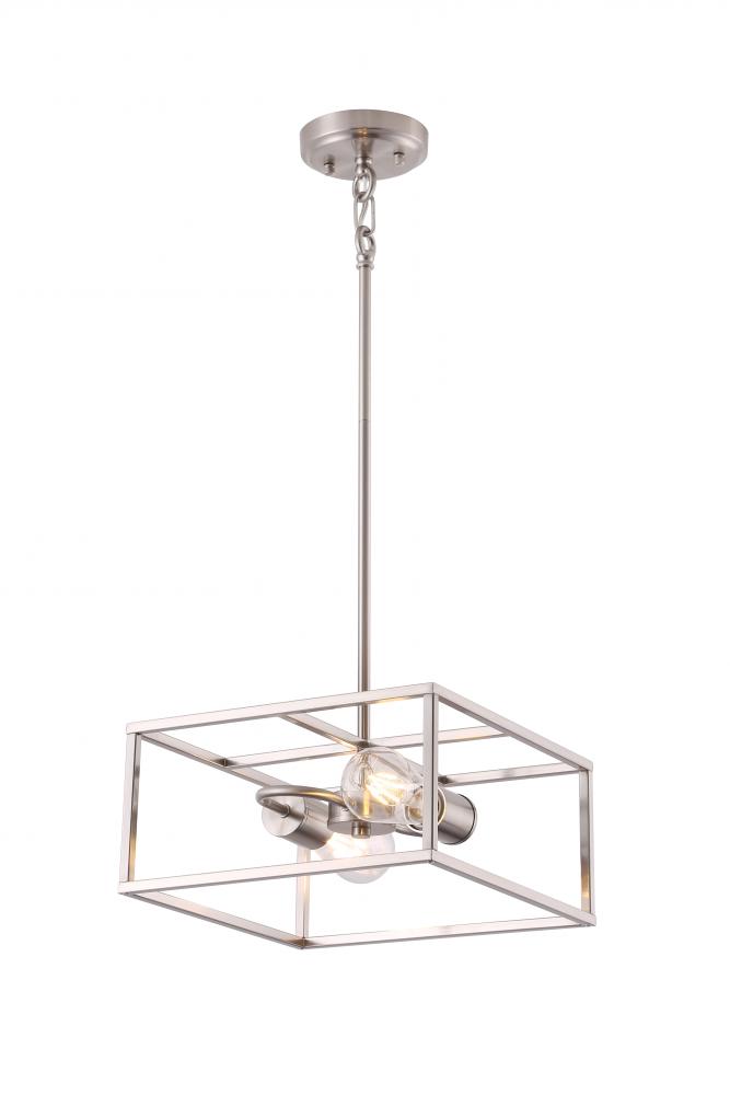 12" 2X60 W Pendant in Satin Nickel finish with replaceable socket rings in Black, Satin Nickel