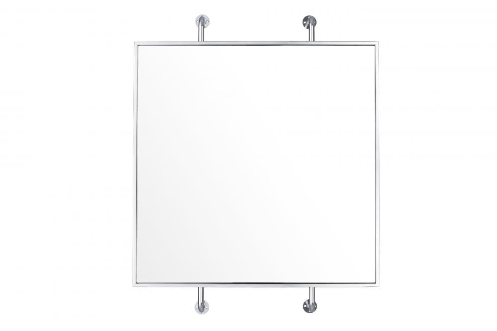 Tycho 32x26 Pipe Mounted Wall Mirror - Polished Nickel