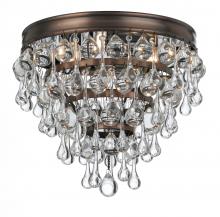 Crystorama 135-VZ - Calypso 3 Light Crystal Teardrop Vibrant Bronze Flush Mount