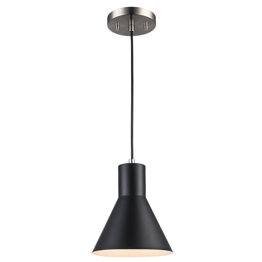 1LT PENDANT-FLARED SHADE-BK-BN