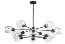 Trans Globe PND-2127 BK - 12LT PENDANT XIA CLEAR-BK