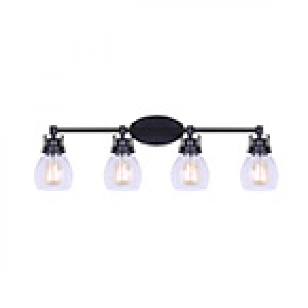 CARSON, MBK Color, 4 Lt Vanity, Seeded Glass, 100W Type A, 33" W x 10 1/4" H x 7 1/4" D