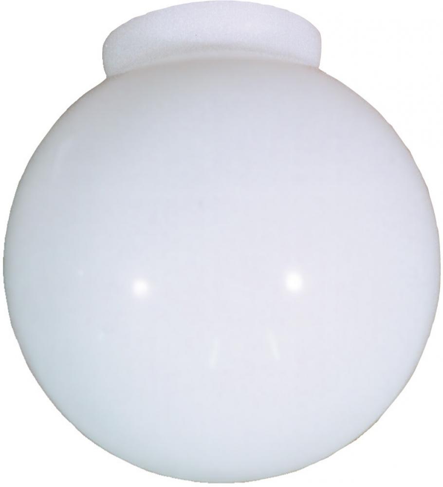 Glass, 325-200, White Opal Globe, 3 1/4 IN Opening Diameter, Whole glass is 6inch Diameter
