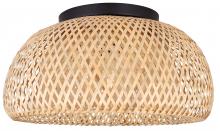 Canarm IFM2025B18BK - SARIEL, IFM2025B18BK, MBK Color, 1 Lt Flush Mount, Bamboo, 60W Type A, 18" W x 9.5" H