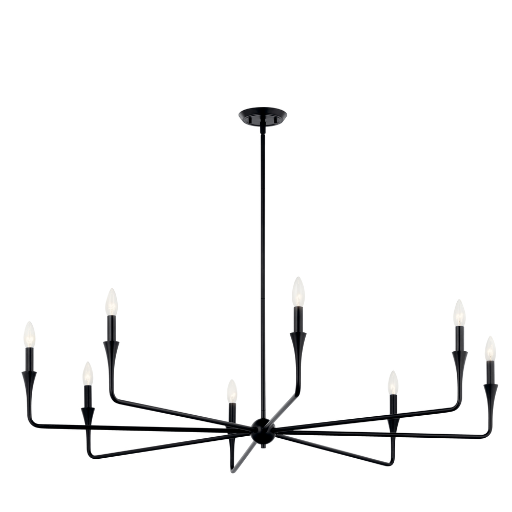 Alvaro 50 Inch 8 Light Chandelier in Black