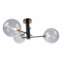 Artcraft AC11763VB - Aurelia Collection 3-Light Semi-Flush Mount, Matte Black & Brass