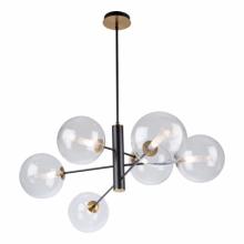 Artcraft AC11766VB - Aurelia Collection 6-Light Chandelier, Matte Black & Brass