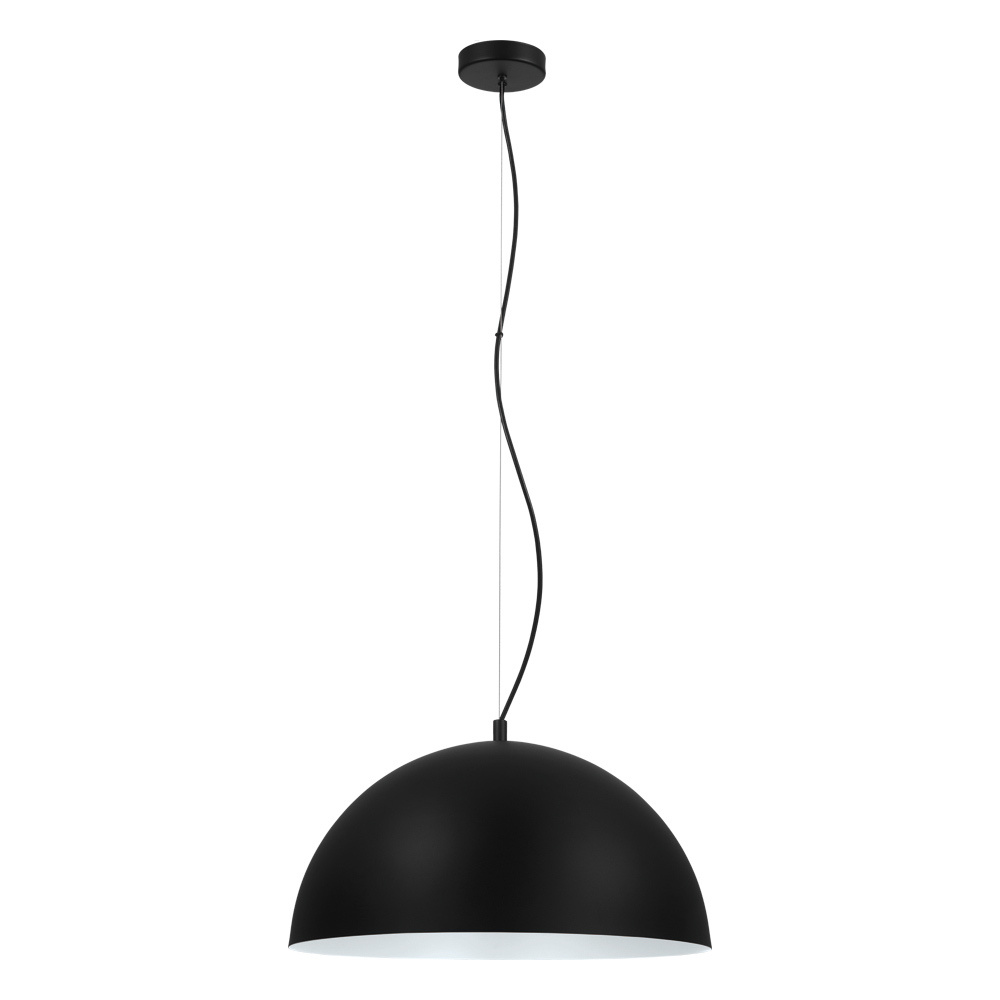1 LT Pendant w/ Black Finish & Black & White Metal Shade