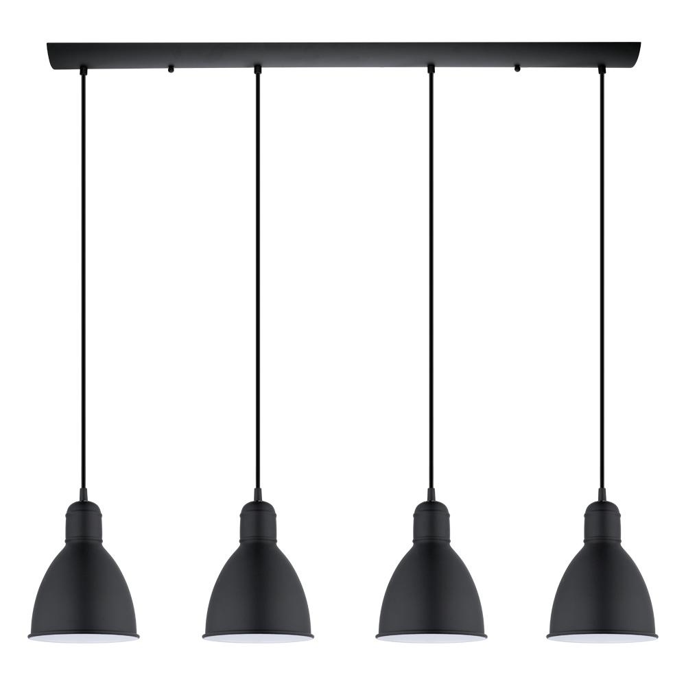 4 LT Linear Pendant w/ Black Finish & Black w/ White Shades