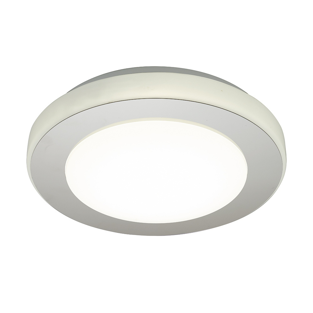 1 LT Integrated LED Ceiling Light w/ Chrome Finish & White Plastic Diffuser