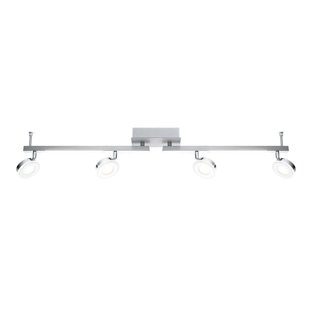 4LT LED Fixed Track Light w/ Burshed Aluminum & Chrome Finish w/ Satin Acrylic Diffusers