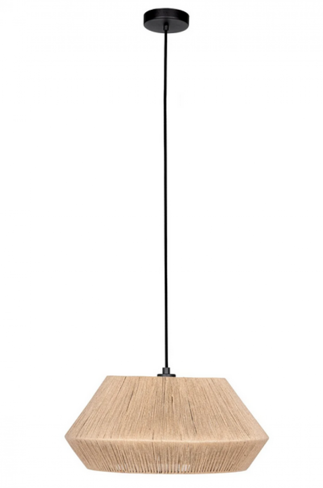 1 LT Dual - Pendant or Ceiling Black Finish w/ Textile Thread Shade