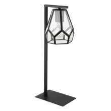 Eglo Canada 43646A - 1 LT Table Lamp w/ Black Finish & Clear Geomtric Glass Shade w/ Black Accents