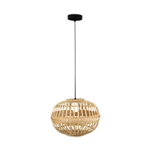 Eglo Canada 49771A - 1 LT Pendant w/ Brown Finish & Wood Shade