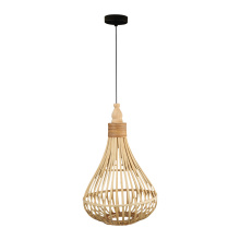 Eglo Canada 49772A - 1 LT Pendant w/ Brown Finish & Wood Shade