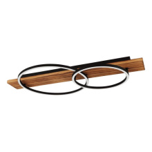 Eglo Canada 99408A - 2 LT LED Wall/Ceiling Light w/ Black & Rustic Pine Wood Finish