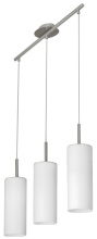 Eglo Canada 85978A - 3 LT Linear Pendant w/ Matte Nickel Finish & White Frosted Cylinder Glass Shades