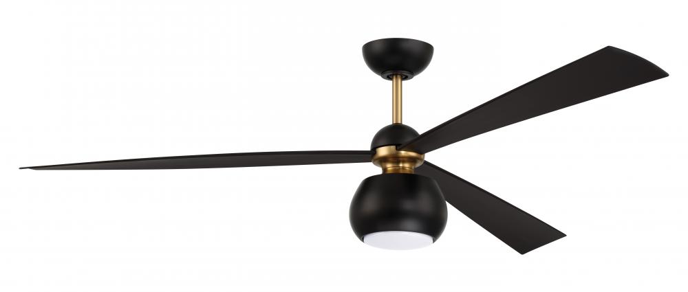 60" Ceiling Fan w/3 Blades, Wi-Fi & LED Light Kit