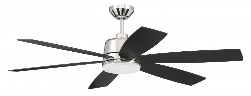 52" Ceiling Fan w/ 6 Blades, Wi-Fi & LED Light Kit, Damp