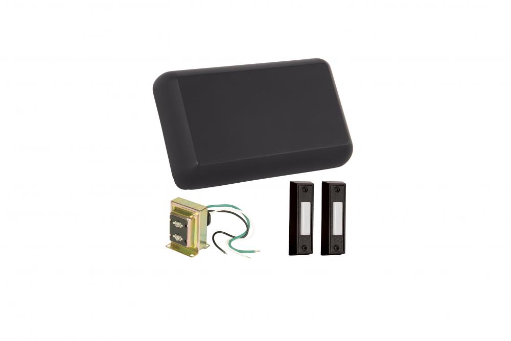 Kit includes Chime, Transformer, 2 Black Buttons