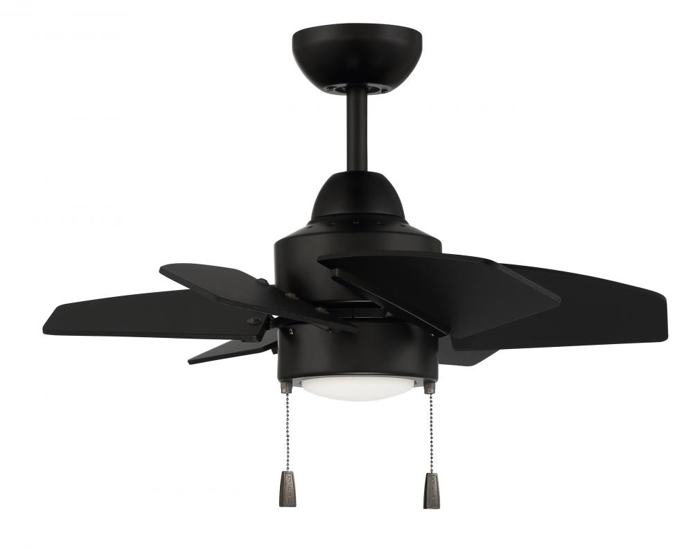 24" Ceiling Fan w/Blades, LED Light Kit, Damp Rated