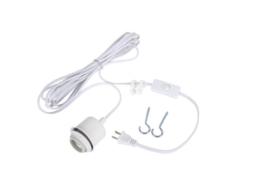 15' White Cord w/Socket Kit