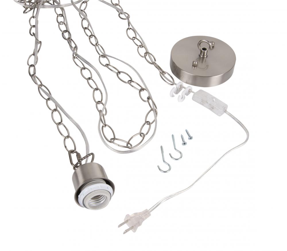 15' Silver Cord w/Socket, Chain and Canopy Kit