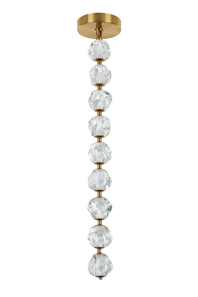 Jackie 9 Light LED Pendant in Satin Brass