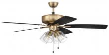Craftmade P104SB5-52BWNFB - 52" Ceiling Fan w/Blades, 4 Clear Glass LED Lights