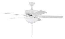 Craftmade P211W5-52WWOK - 52" Ceiling Fan w/Blades, White Frost Bowl LED