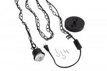 Craftmade SW1004-FB - 15' Black Cloth Cord w/Socket, Chain and Canopy Kit