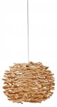Craftmade SW2001-NT - Portable Swag Pendant w/Natural Wood Shade, Damp Rated