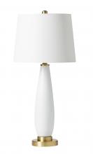 Craftmade 86249 - BL48LTX, White Glass and Brass Metal Base with Off White Hardback Shade